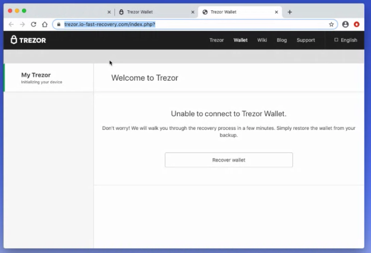 Fake-Trezor-website-screenshot